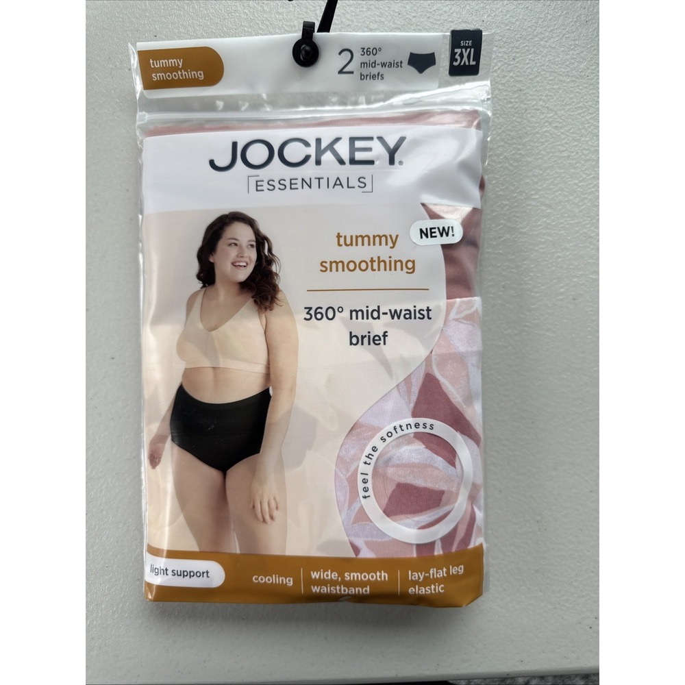JOCKEY Essentials Tummy Smoothing 360Β° Mid Waist Brief Panties 2 Pack 3XLβ